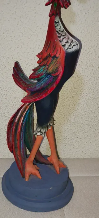 Escultura Gallo Madera