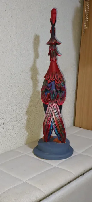 Escultura Gallo Madera