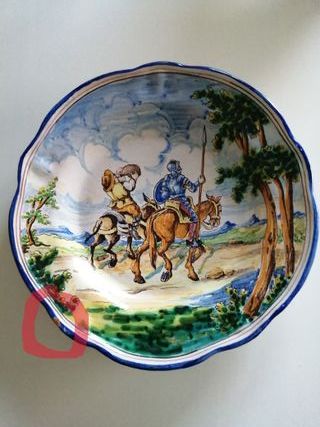 Plato cerámica Don Quijote y Sancho Panza (2)