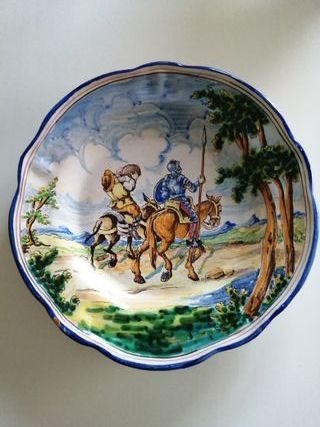 Plato cerámica Don Quijote y Sancho Panza (2)