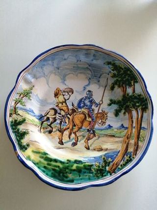 Plato cerámica Don Quijote y Sancho Panza (2)