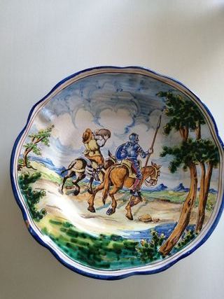 Plato cerámica Don Quijote y Sancho Panza (2)