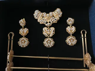 Aderezo Fallera Oro Perlas