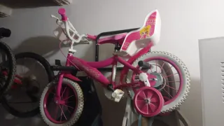 Bicicleta Niña Rosa con Ruedines