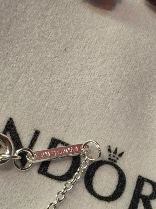 Conjunto Pandora Corazón Rojo Plata