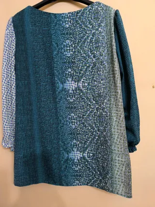 Blusa Santi RG azul y verde