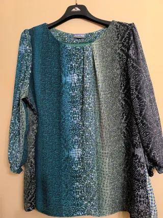 Blusa Santi RG azul y verde