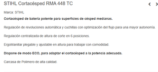 Cortacésped Batería STIHL RMA 448 TC