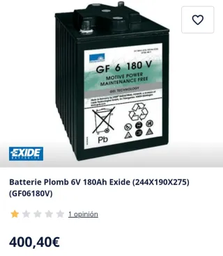 Batería Gel Sonnenschein GF06180V 6V 180Ah