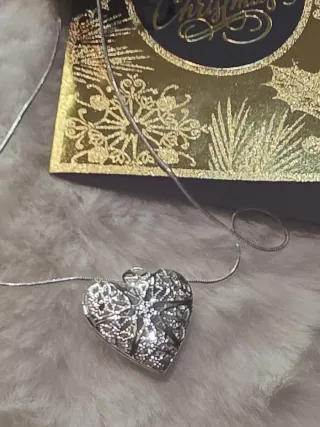 Collar Corazón Relicario Plata