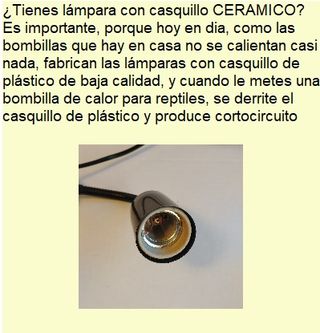 Lampara foco para reptiles con casquillo ceramico