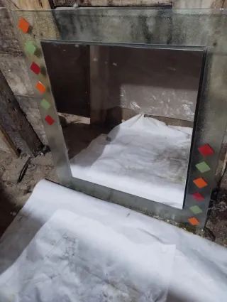 Mueble de baño madera y cristal