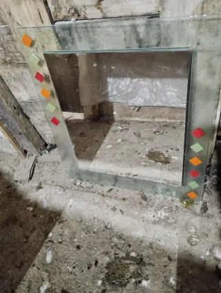 Mueble de baño madera y cristal