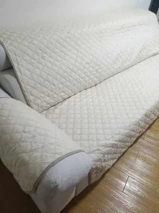 Funda para sofá beige/blanco