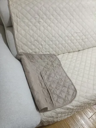 Funda para sofá beige/blanco