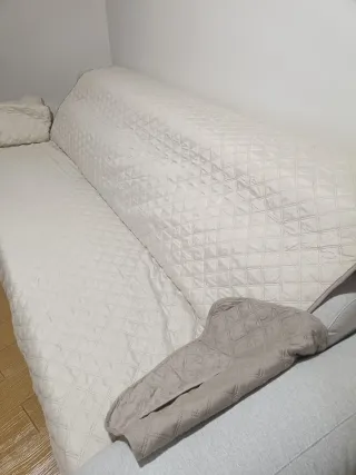 Funda para sofá beige/blanco