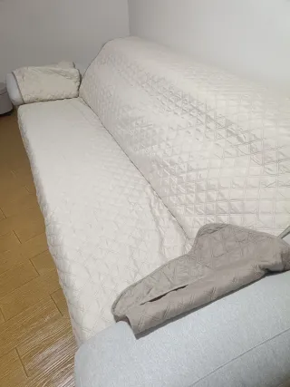 Funda para sofá beige/blanco