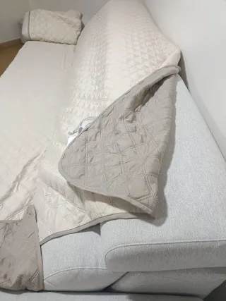 Funda para sofá beige/blanco