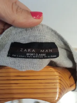 Jersey Zara Gris Cuello V