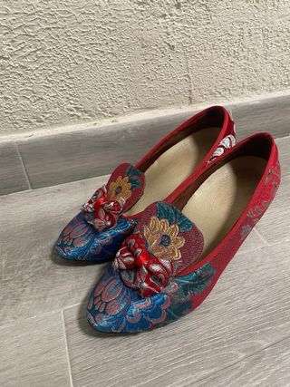 Falda de fallera roja