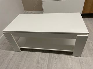 Mesita de de centro comedor elevable blanca