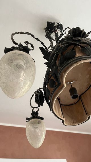 Lampadario ferro battuto