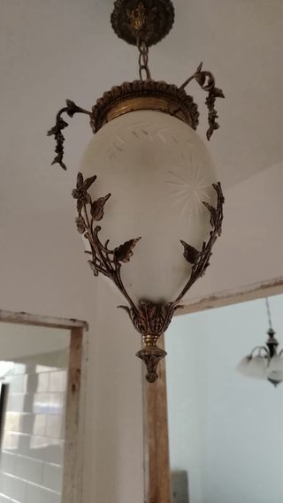 Lampadario ferro e vetro