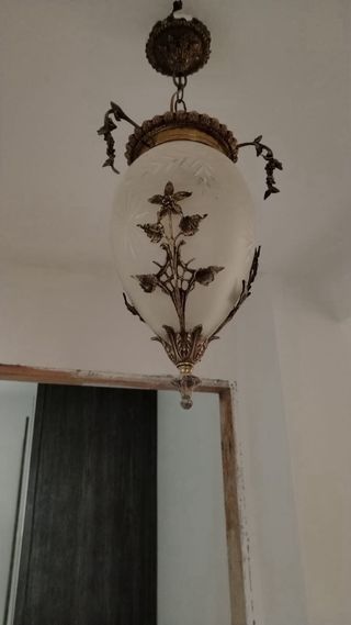Lampadario ferro e vetro