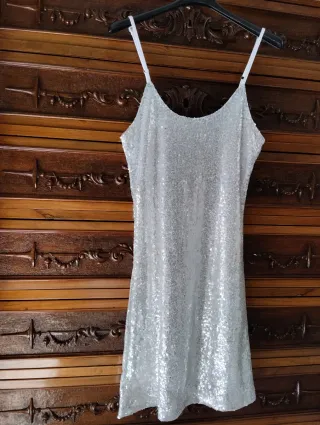 Mini abito argento paillettes