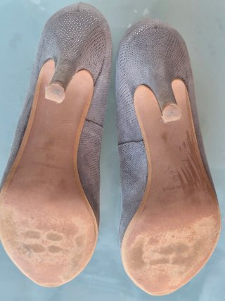 Zapatos de tacón fiesta plateados talla 39/40