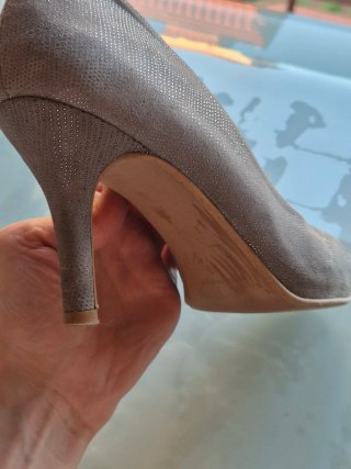 Zapatos de tacón fiesta plateados talla 39/40