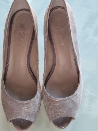 Zapatos de tacón fiesta plateados talla 39/40