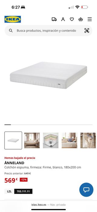 Cama Malm con 4 cajones y colchón