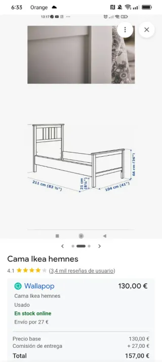Cama Ikea Hemnes.