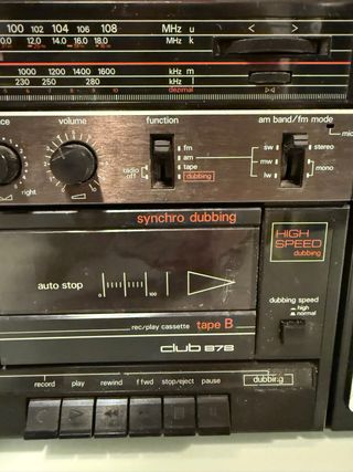 Radio Cassette Siemens Club 878 Negra de 1985