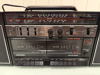 Radio Cassette Siemens Club 878 Negra de 1985