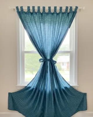 Tenda Pannello Unico Shabby Chic Blu/Teal