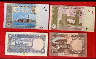 Banconote Pakistan 5, 10, 2 Rupee