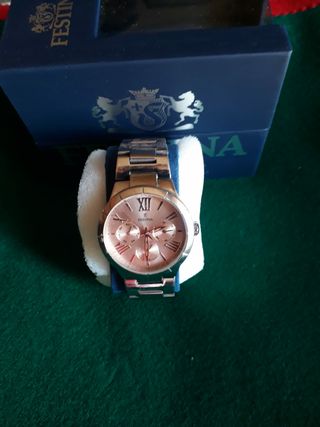 Reloj Festina esfera rosa y dorada