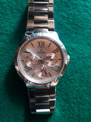 Reloj Festina esfera rosa y dorada