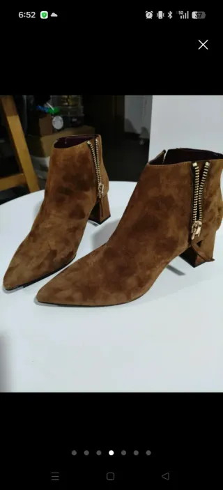 Botines de ante marrón talla 37