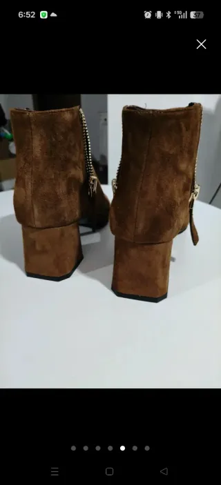 Botines de ante marrón talla 37