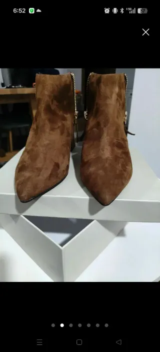 Botines de ante marrón talla 37