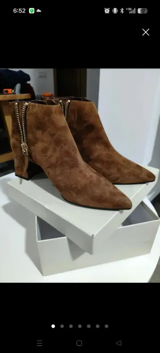 Botines de ante marrón talla 37