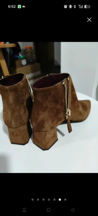 Botines de ante marrón talla 37