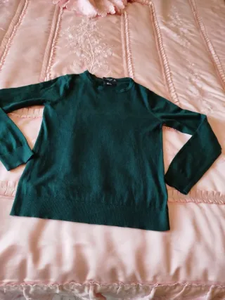 Jersey de cachemir verde talla S