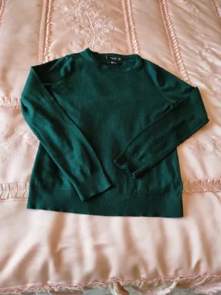Jersey de cachemir verde talla S