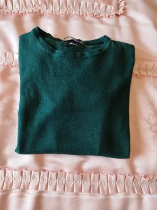 Jersey de cachemir verde talla S
