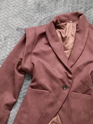 Chaqueta efecto ante marrón