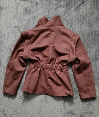 Chaqueta efecto ante marrón